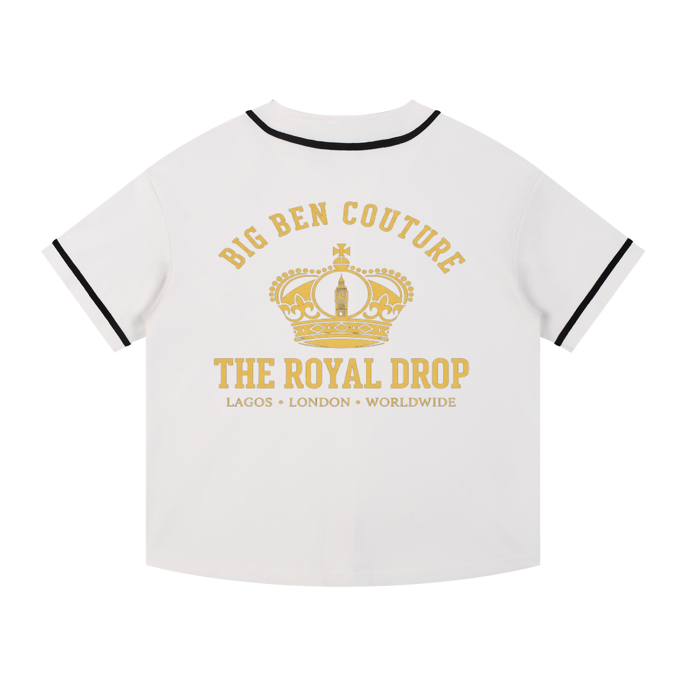 Big Ben Couture — Contrast Piped Button-Up Jersey