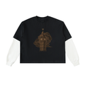 Layered Contrast Sleeve Cotton T-Shirt