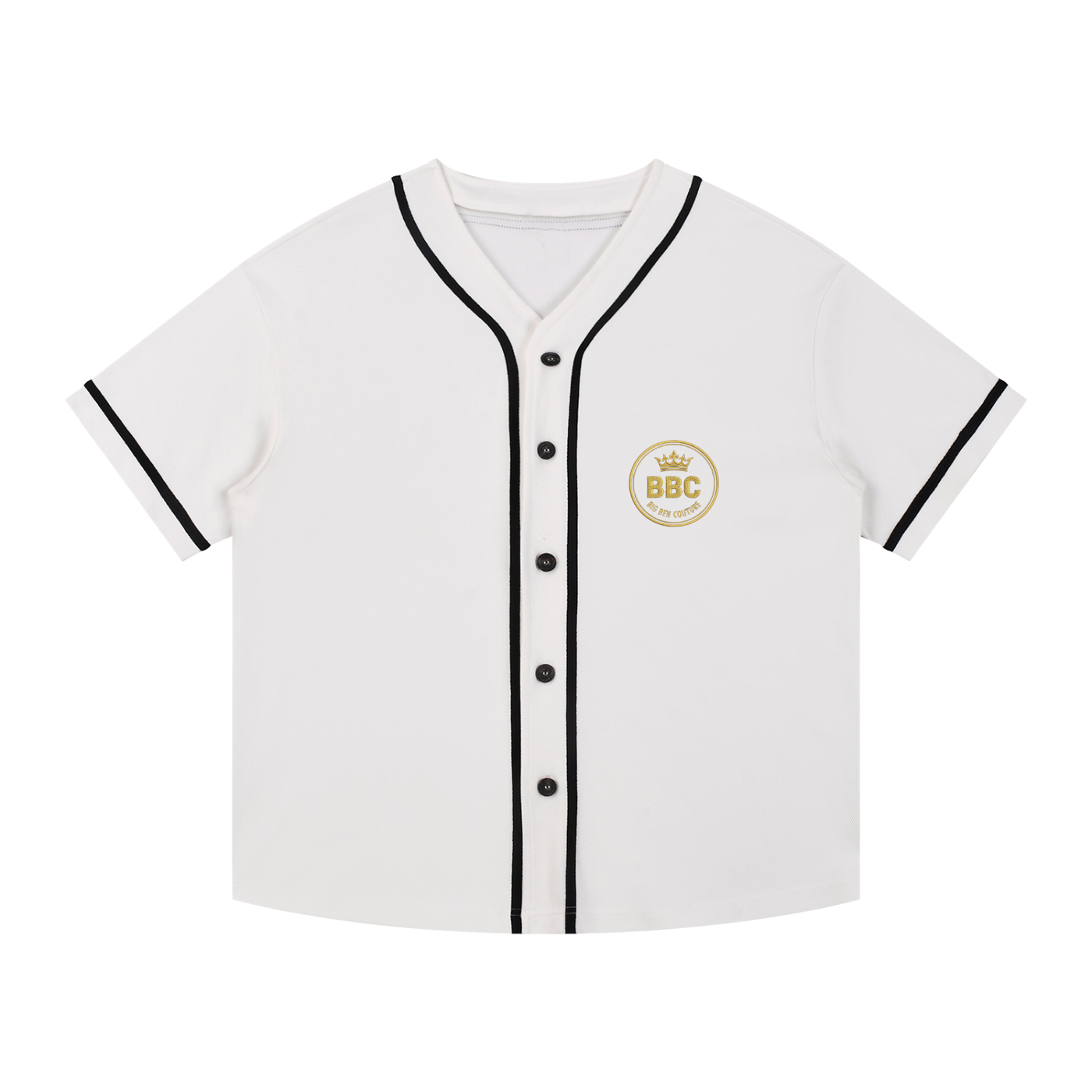 Big Ben Couture — Contrast Piped Button-Up Jersey