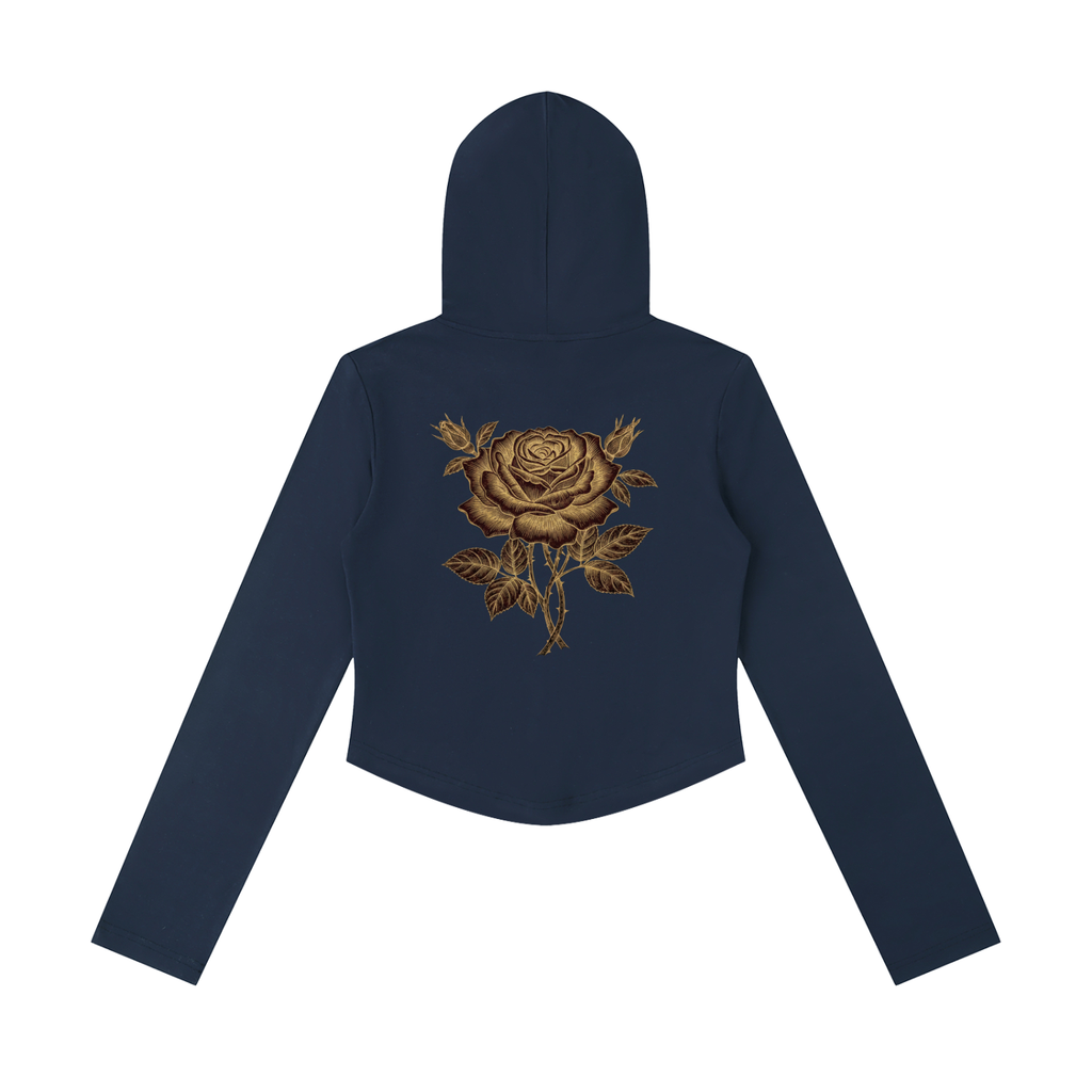 Women's Slim Cropped Full Zip Hoodie