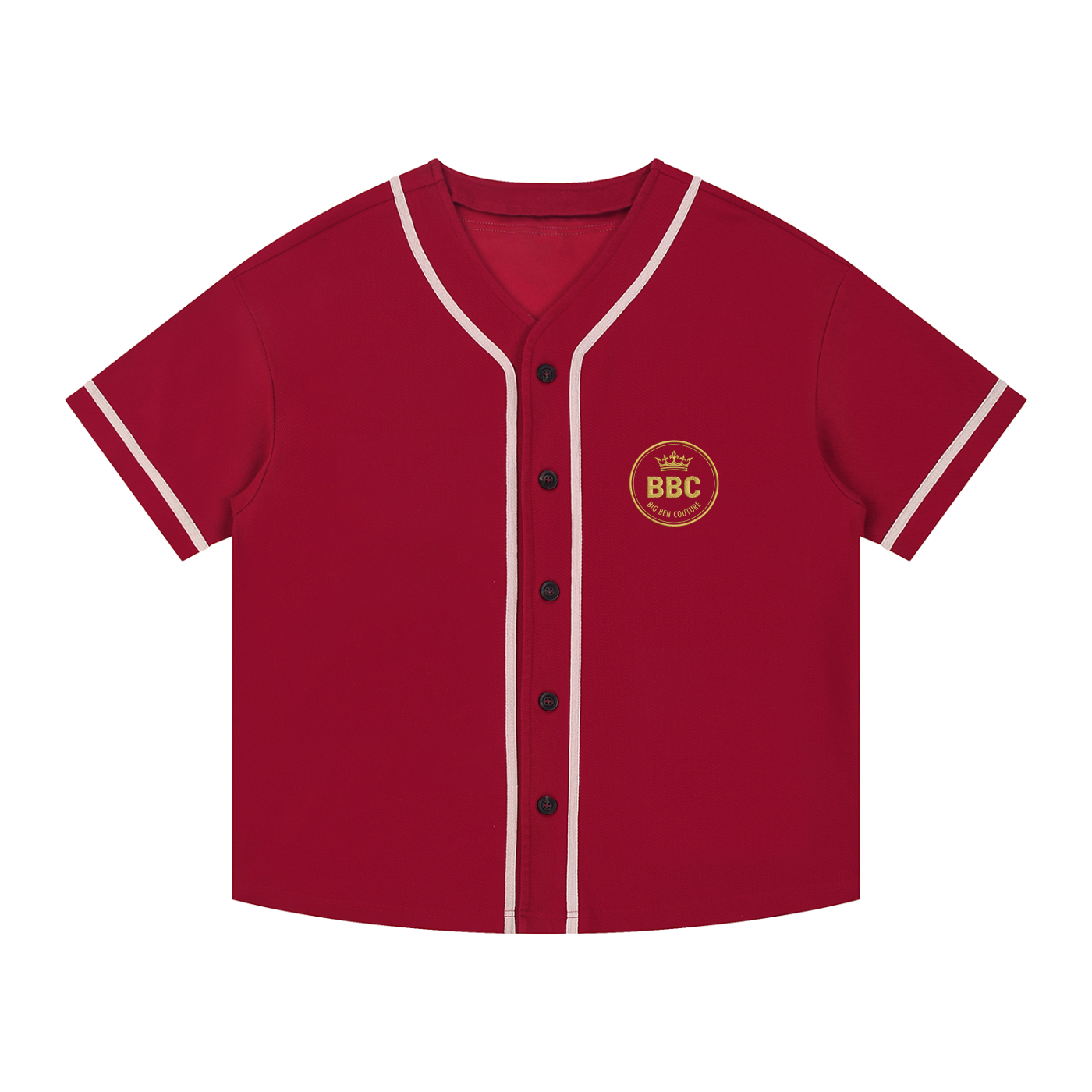 Big Ben Couture — Contrast Piped Button-Up Jersey