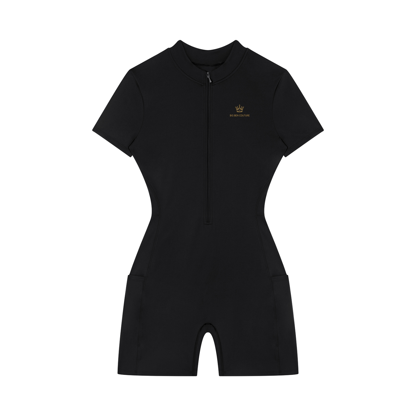 Women's Quarter-Zip Short Sleeve Romper