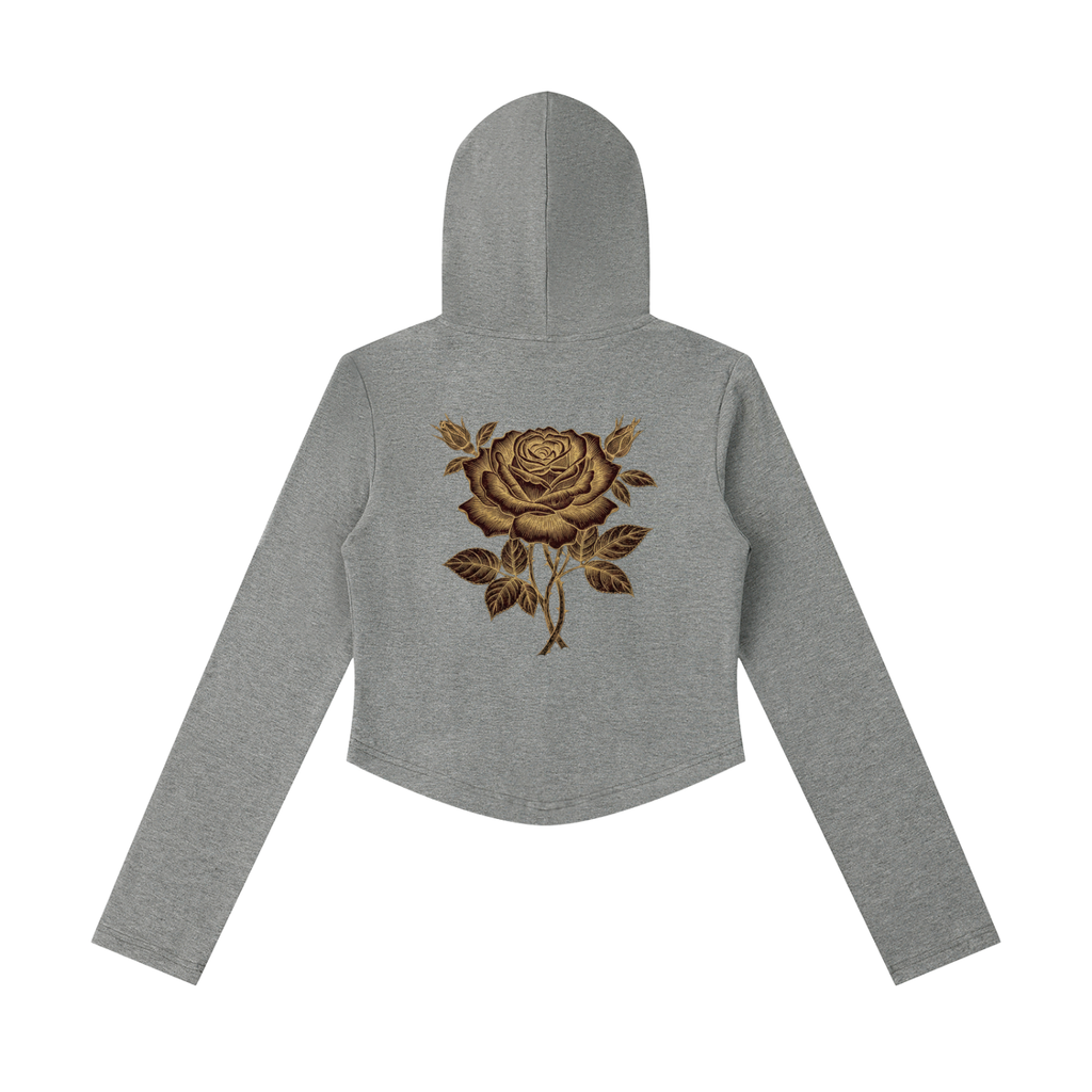Women's Slim Cropped Full Zip Hoodie