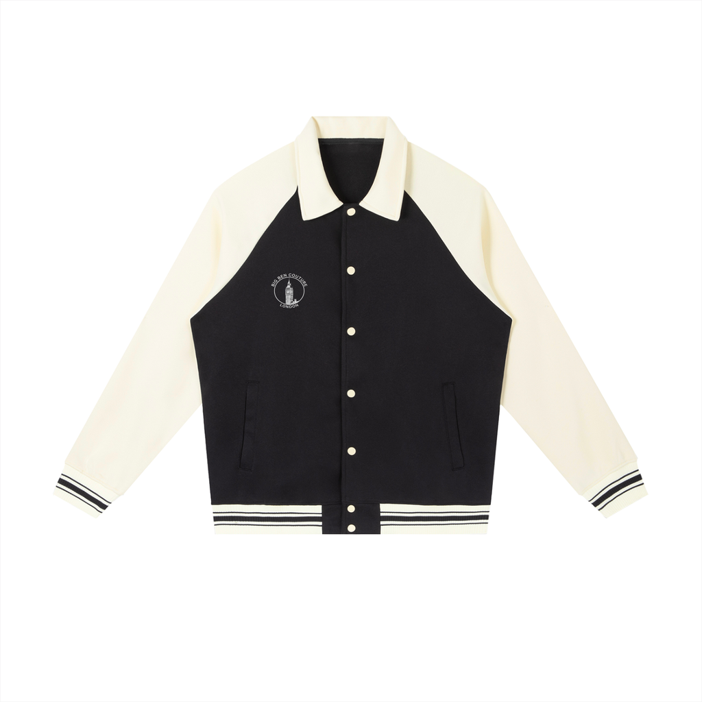 Contrast Raglan Sleeve Baseball Jacket
