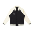 Contrast Raglan Sleeve Baseball Jacket