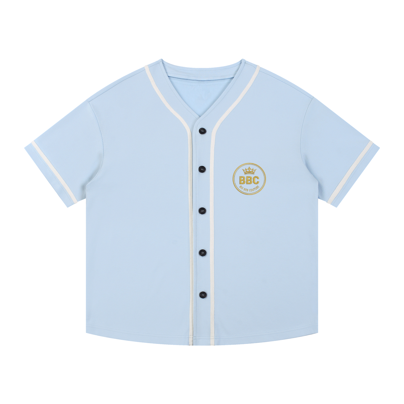 Big Ben Couture — Contrast Piped Button-Up Jersey