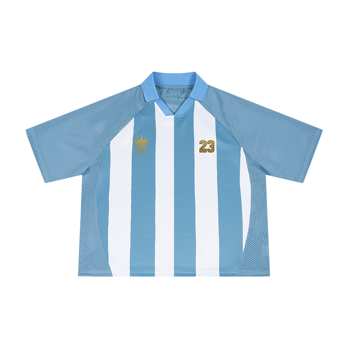 Unisex Striped Mesh Boxy Soccer Jersey