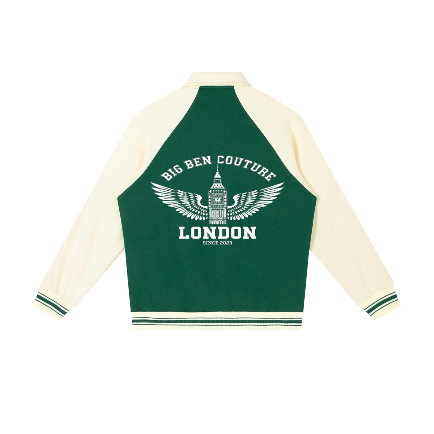 Contrast Raglan Sleeve Baseball Jacket