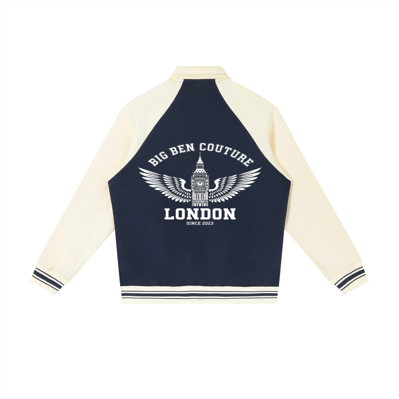 Contrast Raglan Sleeve Baseball Jacket