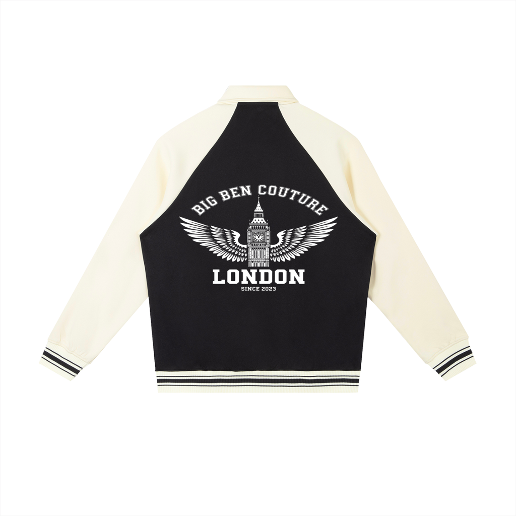 Contrast Raglan Sleeve Baseball Jacket