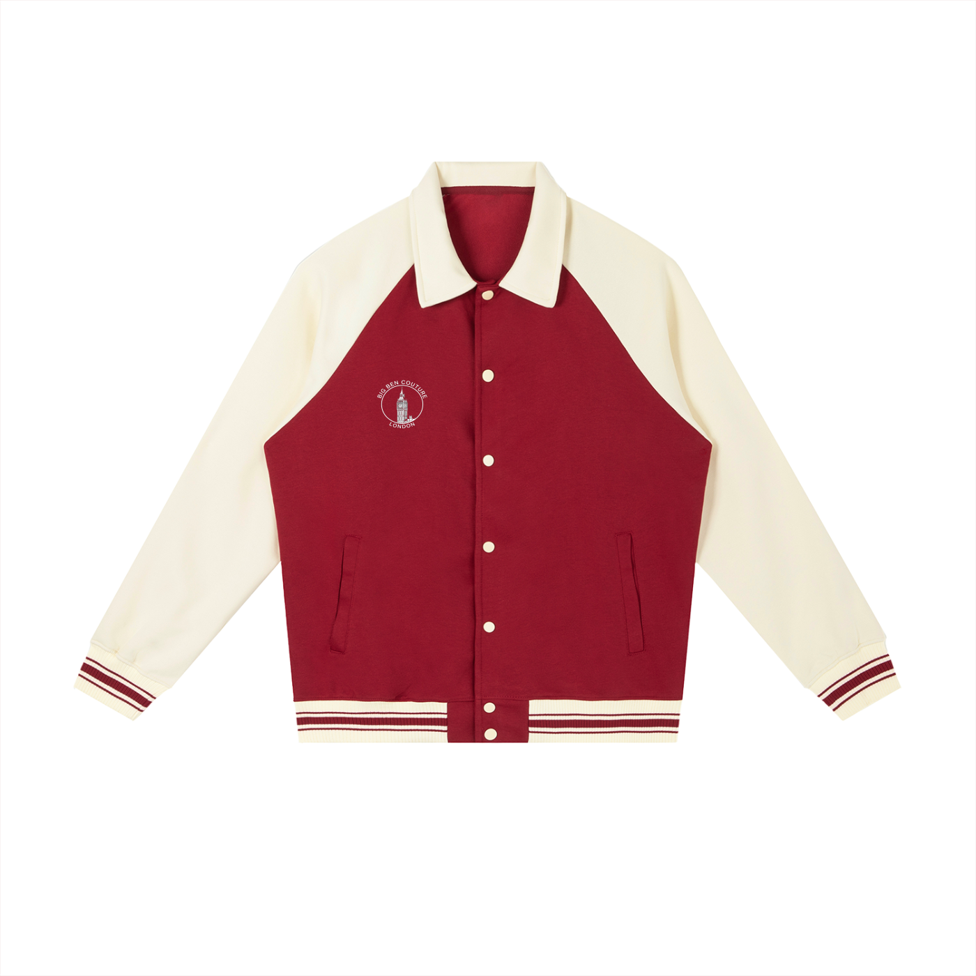 Contrast Raglan Sleeve Baseball Jacket