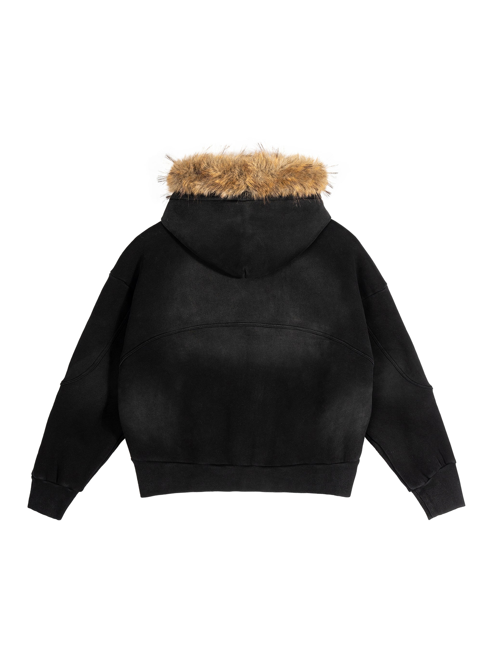 Big Ben Couture — Sun Fade Boxy Detachable Fur Hoodie